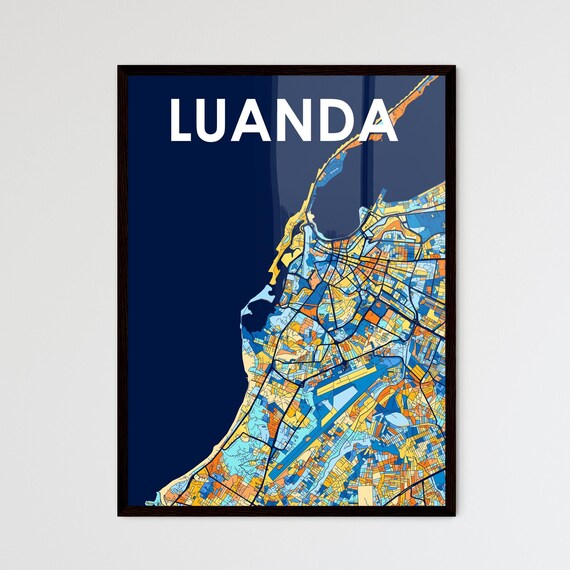 Luanda Angola Coastal Peninsula City Map Bold Vibrant Art Print