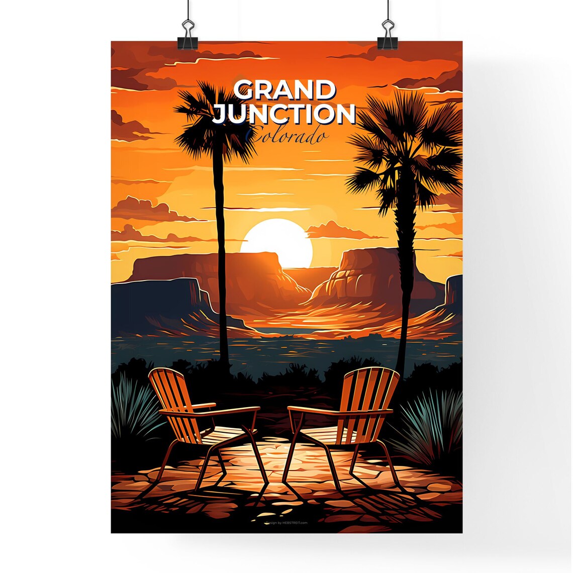 Vivid Grand Junction Colorado Desert Sunset Canyon Mesa Poster - Image 4