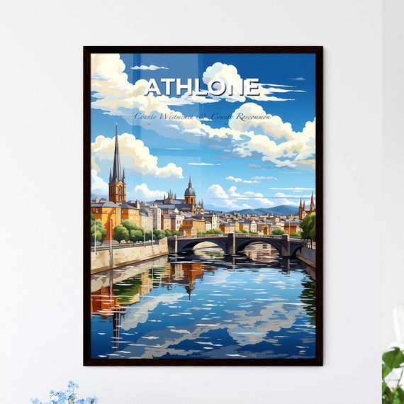 Athlone County Westmeath County Roscommon A River With A Bridge Travel Skylines Collection Customizable