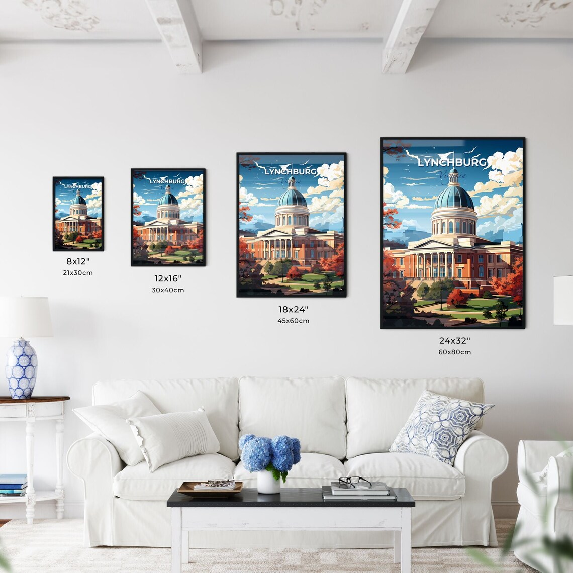 Lynchburg Virginia Autumn Domed Building Fall Foliage Poster - Image 3