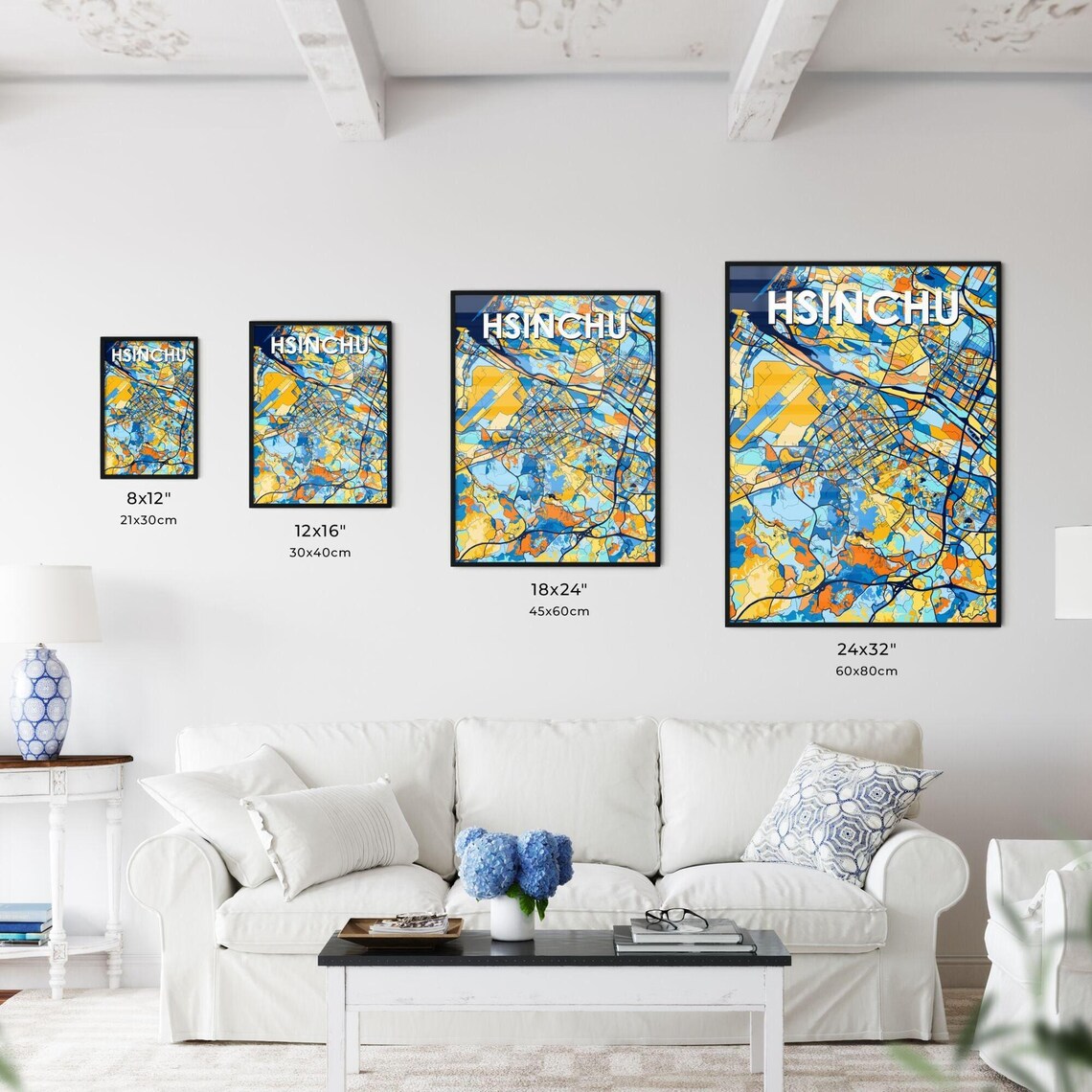 Hsinchu Taiwan Colorful Modern City Street Map Travel Decor Poster - Image 3