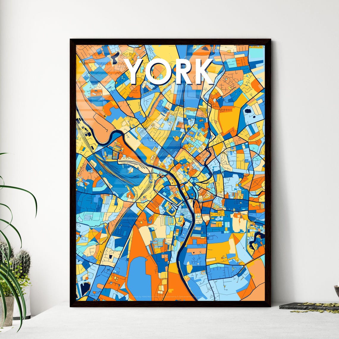 York England Modern Colorful Map Art City Street Design Poster