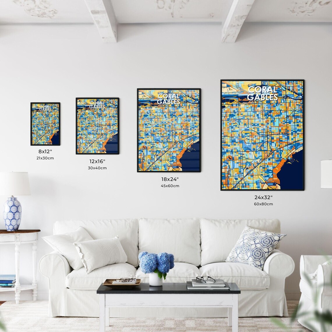 Custom Coral Gables Florida Art Map Poster Vibrant Unique Wall Decor For Home Perfect Personalisable Gift For Any Occasion - Image 3
