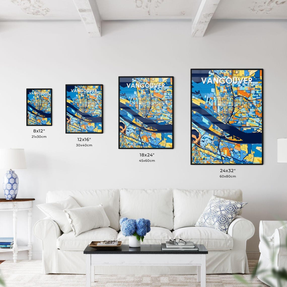Vancouver Washington City Map Poster Vibrant Modern Wall Decor Art - Image 3