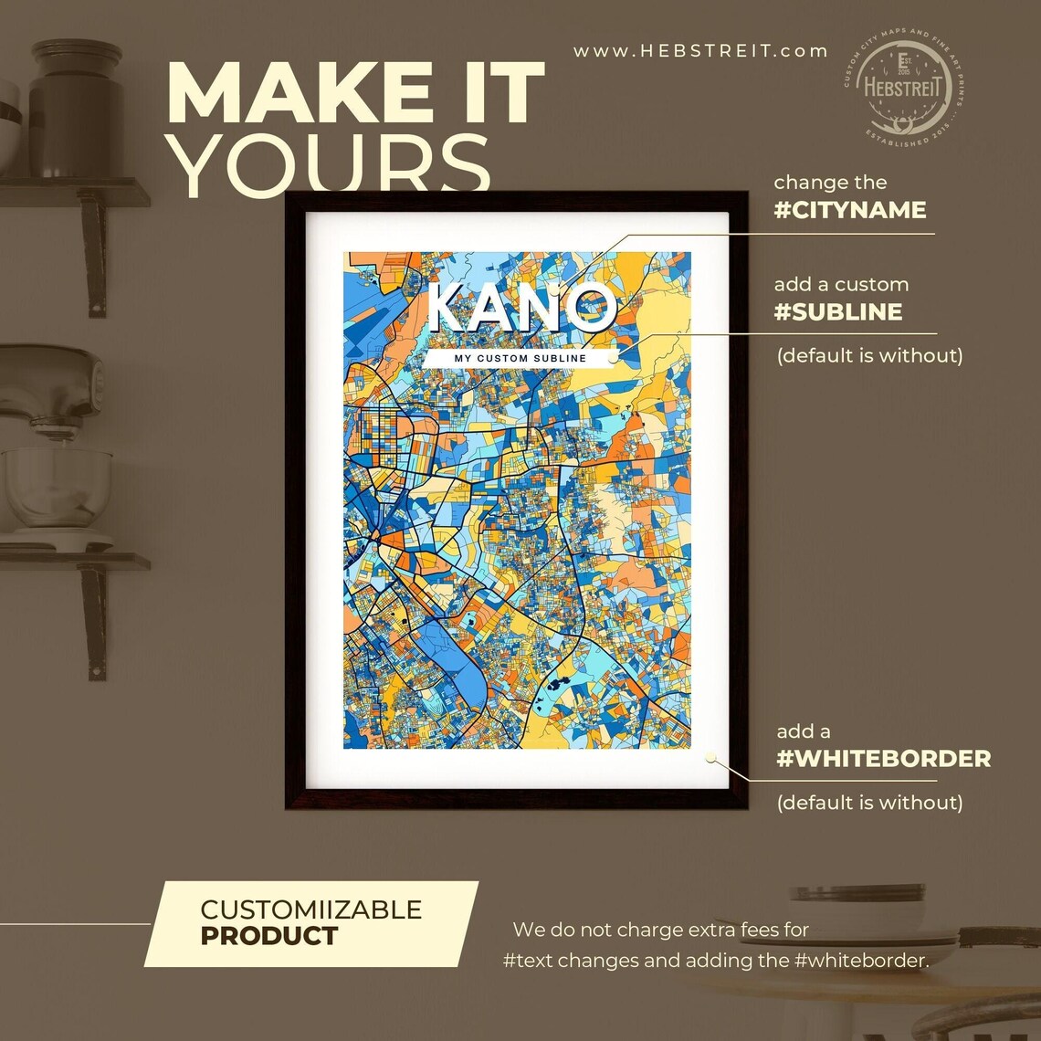 Kano Nigeria Historic City Vibrant Modern Map Artwork Poster - Image 2