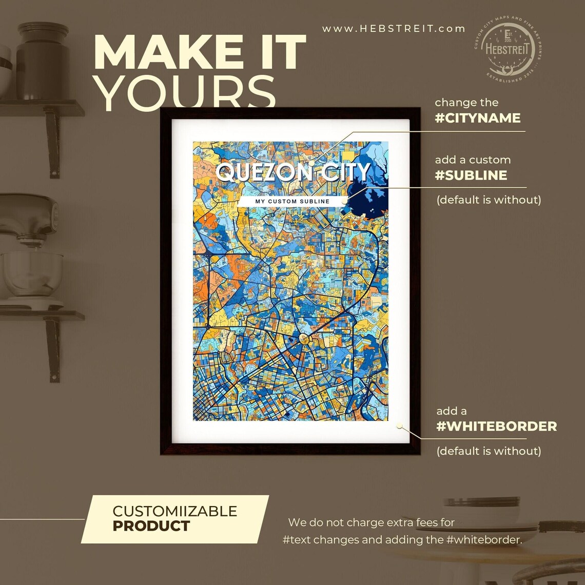 Quezon City Philippines Colorful Modern City Street Map Travel Decor Poster - Image 2
