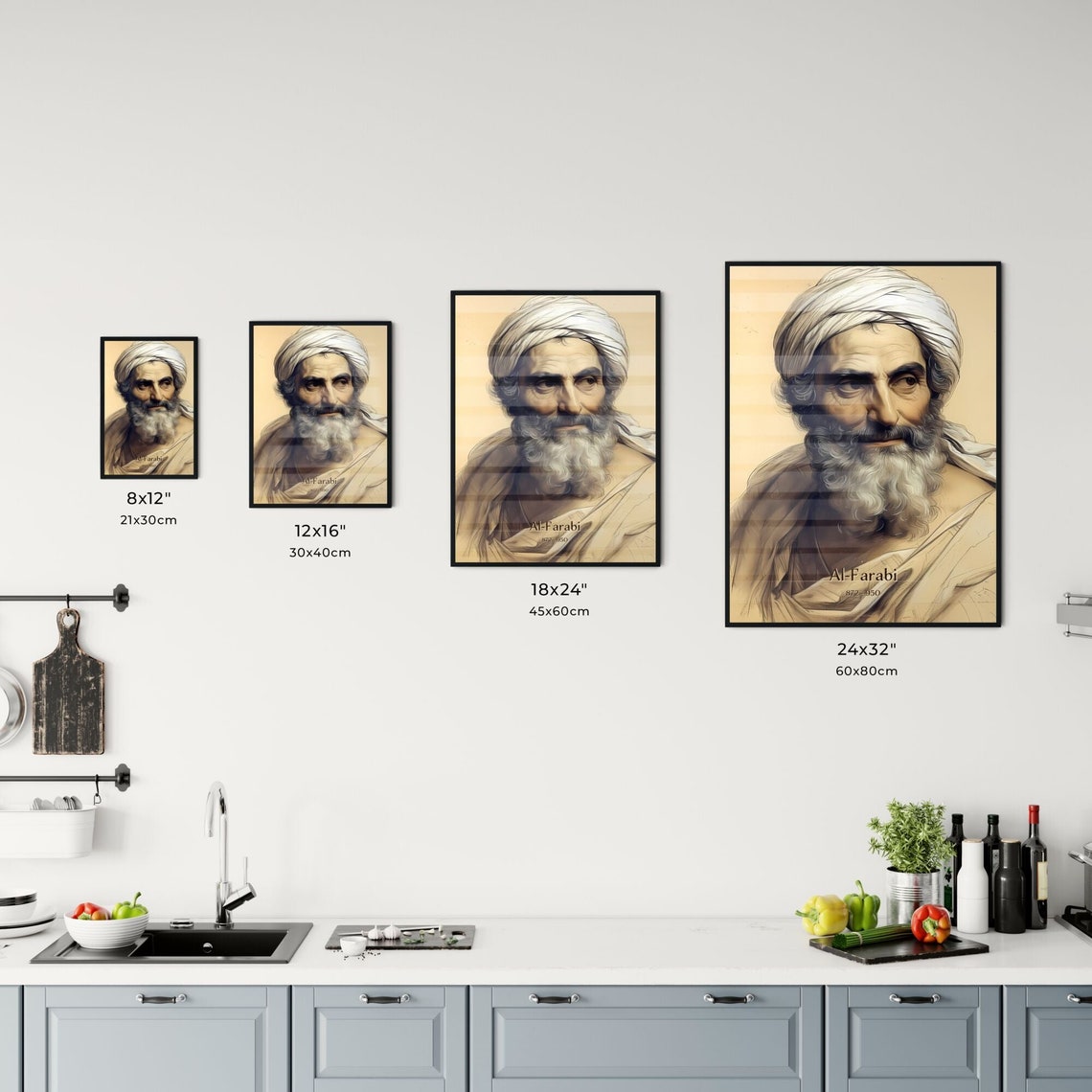 Al Farabi 872 to 950 Philosopher Portrait Vintage Sketch Art Poster - Image 3