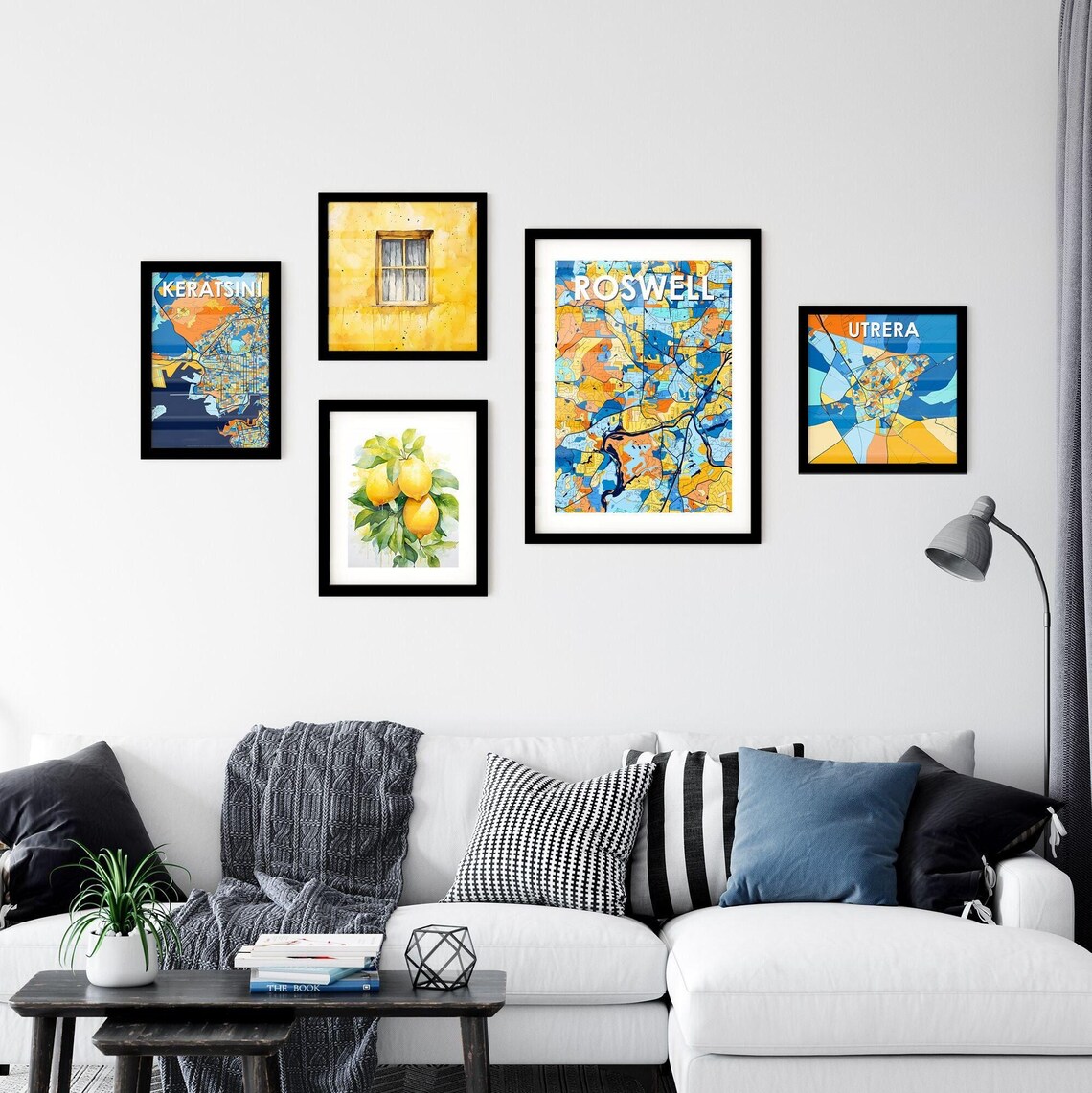 Roswell Georgia City Map Poster Vibrant Modern Home Wall Decor Art - Image 2
