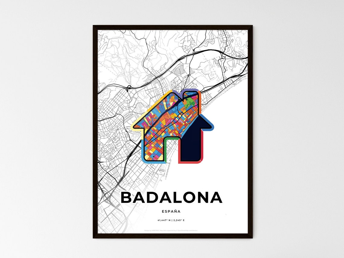 Badalona Spain Romantic Minimalist Heart City Map Art Poster - Image 3