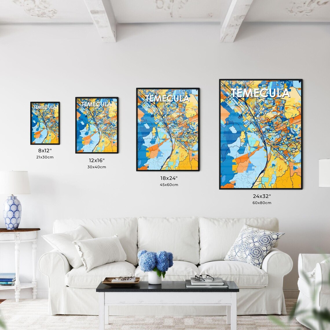 Temecula California Colorful Modern City Street Map Travel Decor Poster - Image 3