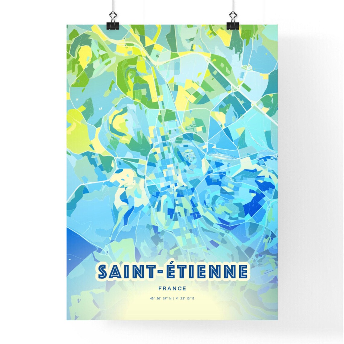 Saint-Étienne France Customizable City Map Poster For Home Wall Decor - Image 2