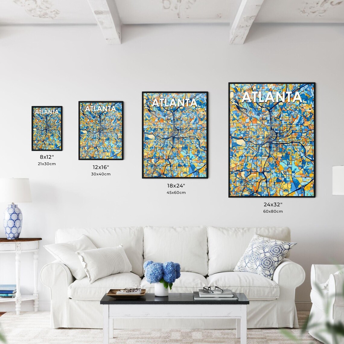 Atlanta Georgia Vibrant Colorful Illustrated Street Map Art Poster - Image 3