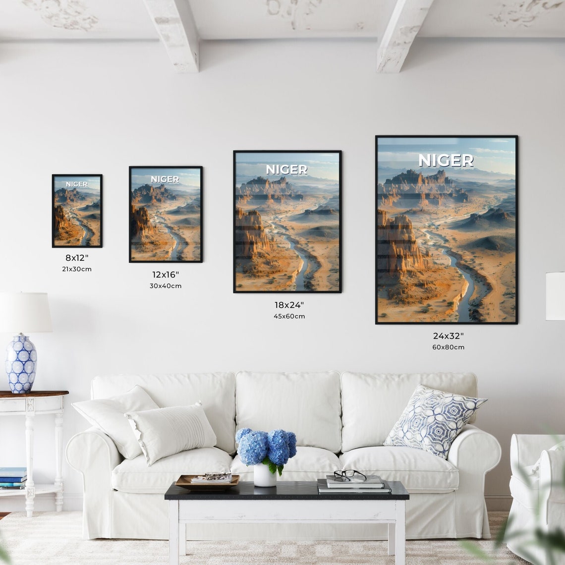 Niger Desert Rock Formations Winding River Sahara Travel Poster - Image 3