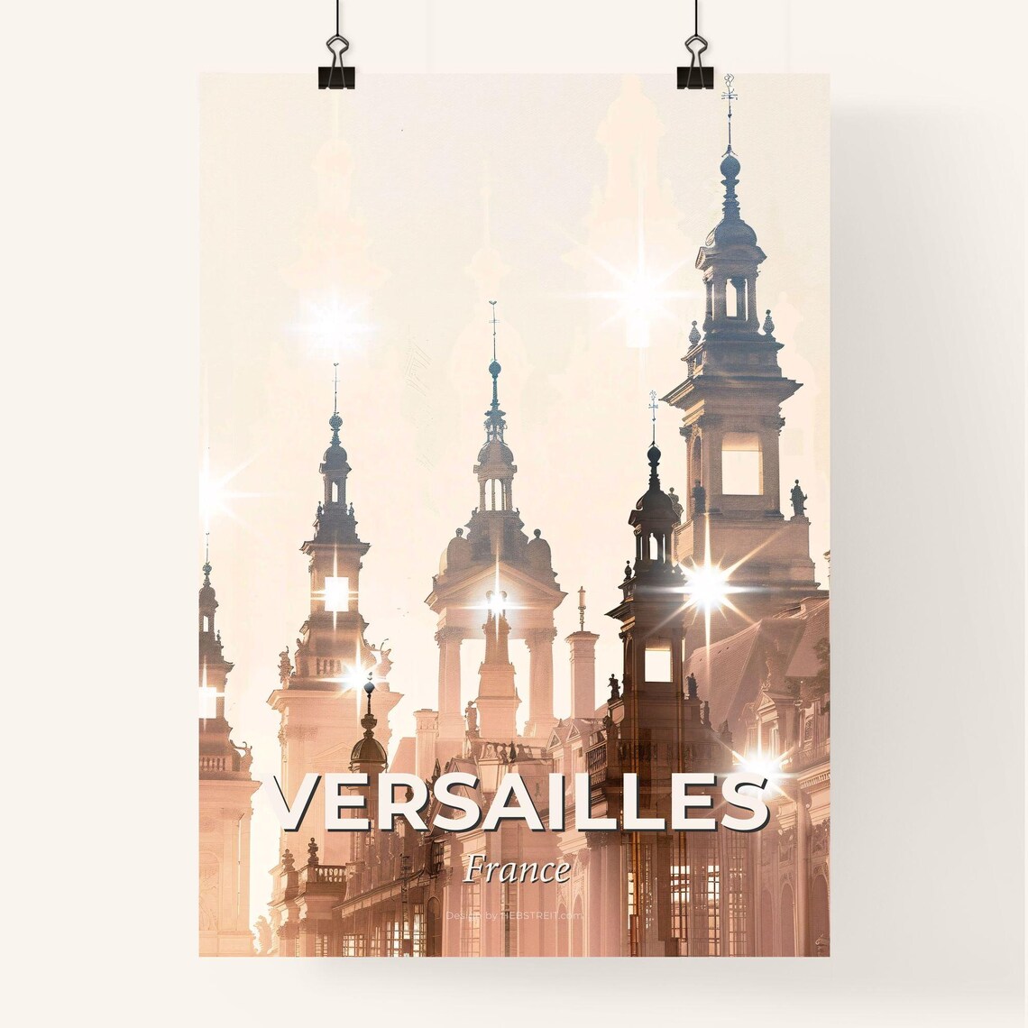 Versailles France Sunlit Palace Spires Baroque Architecture Art Poster - Image 4