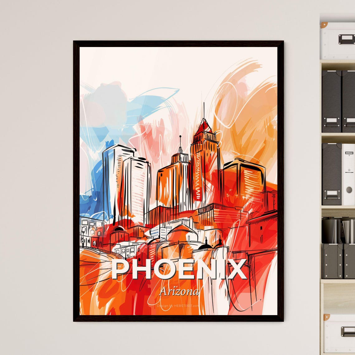 Phoenix Arizona Colorful Abstract Downtown Towers Skyline Poster