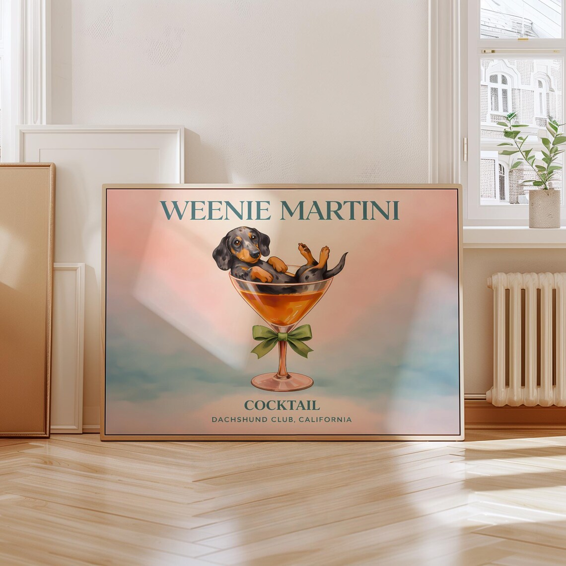 Dachshund Poster Print, Funny Illustration Dog