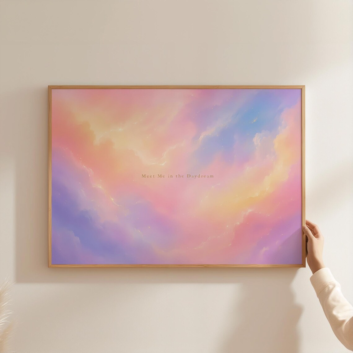 Danish Pastel Gradient Poster, Holographic Fluid Wave Art Print