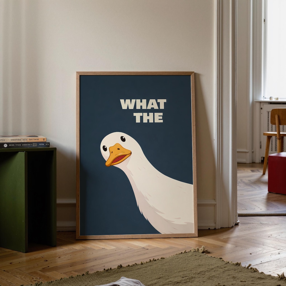 Funny Goose, What The Duck Humor Poster