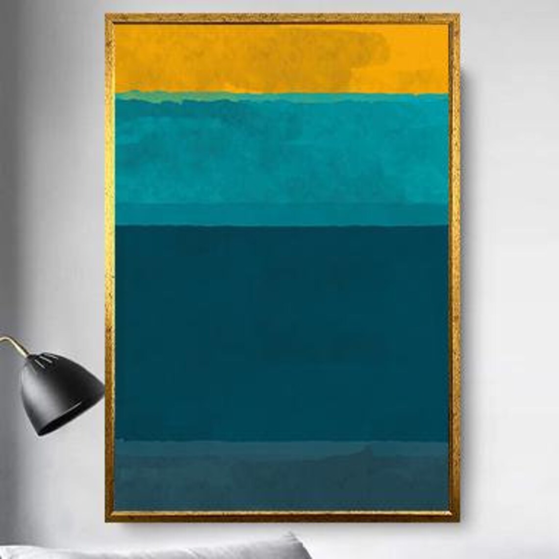 Rothko Style Mustard Yellow Teal Color Field Abstract Art Poster - Image 5