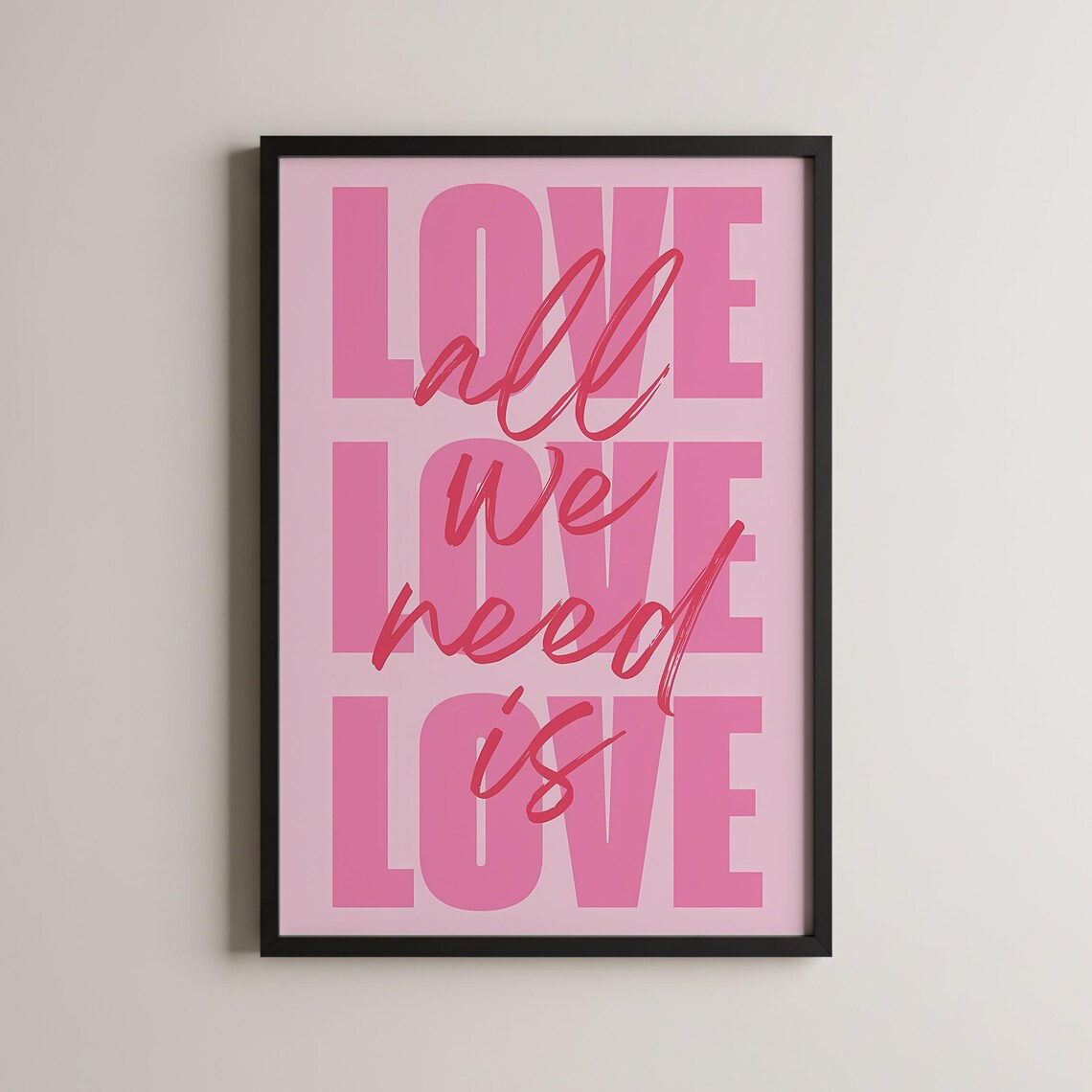 Love Wall Art, Romantic Typography Art Print