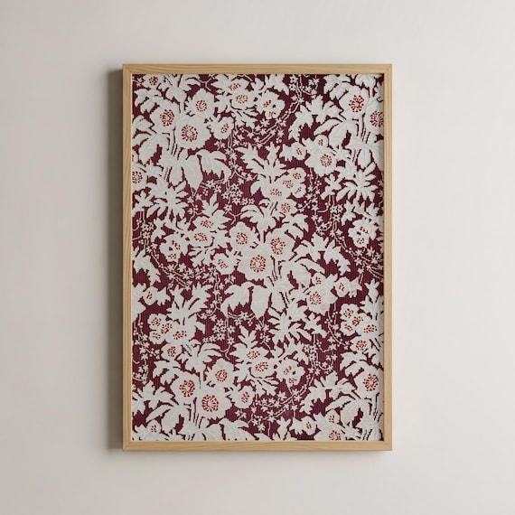 Vintage Botanical Textile Art Print