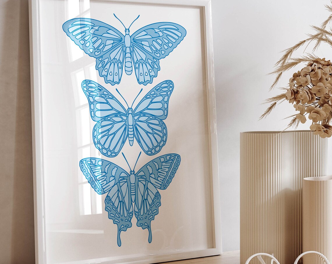 Butterfly Y2K Preppy Dorm Decor Art Print