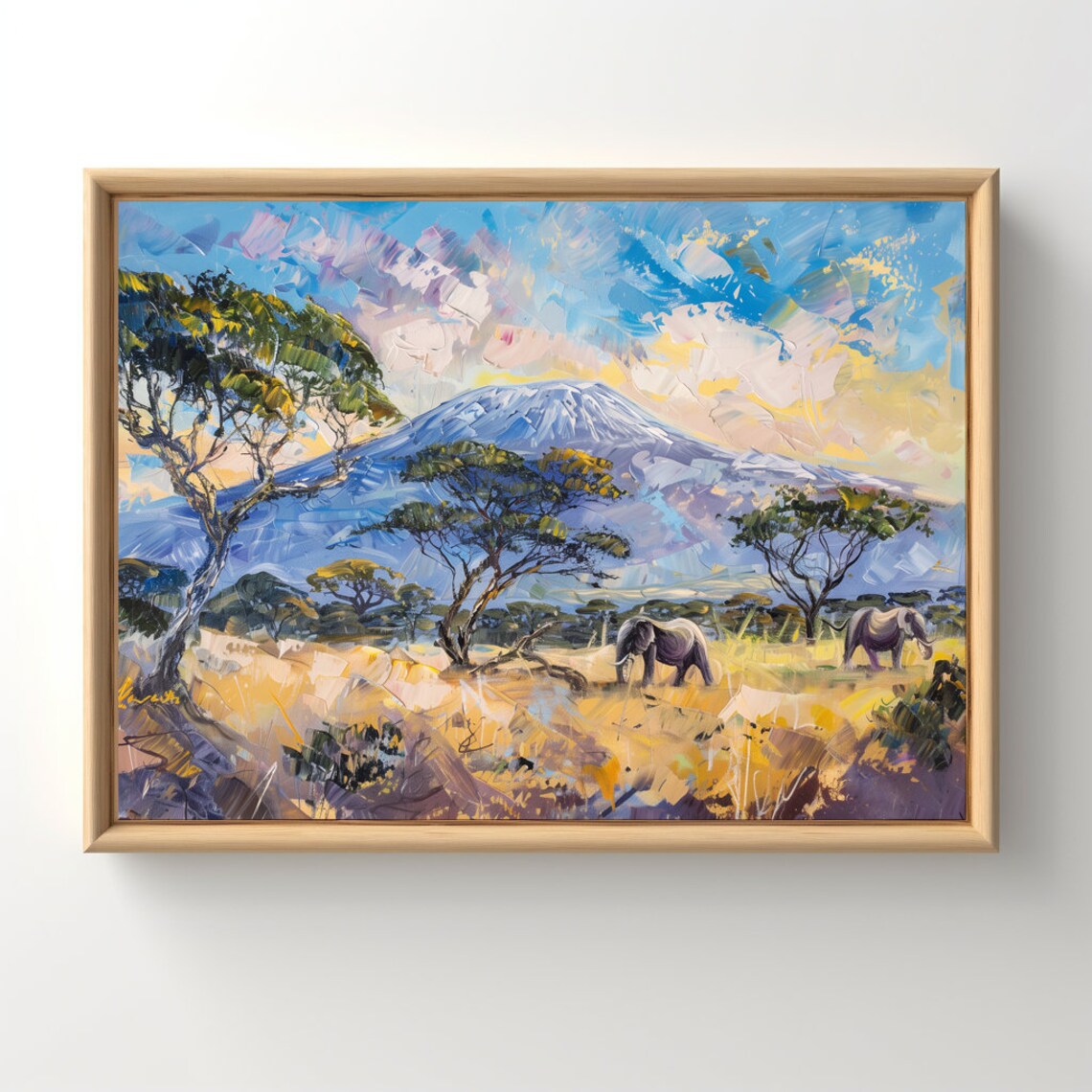 Mt Kilimanjaro Vintage Style Travel Poster