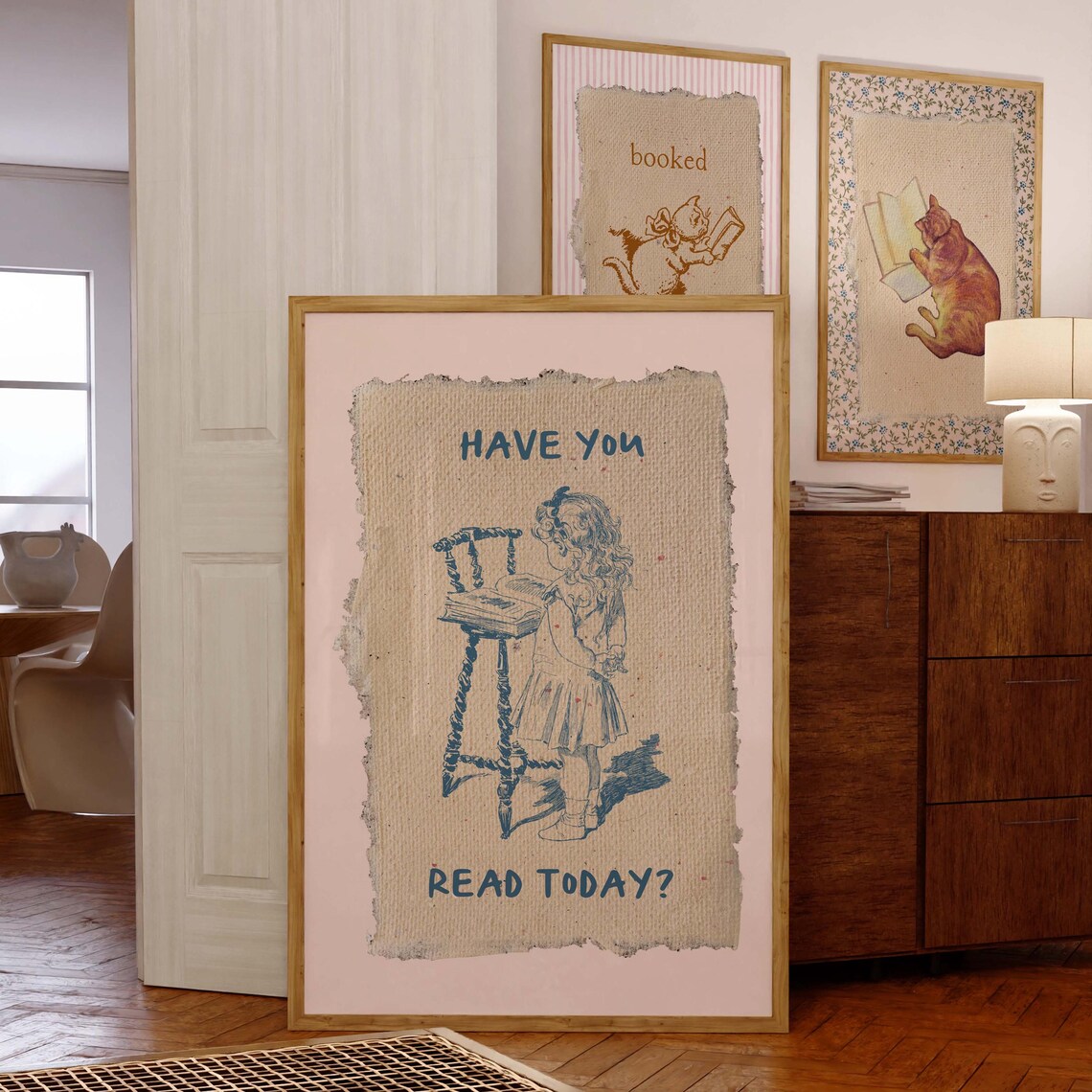 Have You Read Today Vintage Girl Reading Classroom Art Poster - Image 4