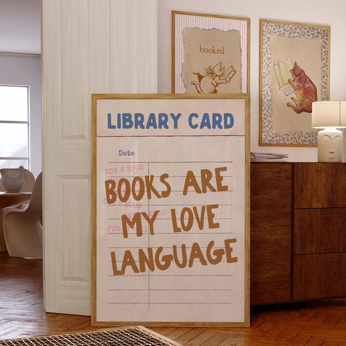 Books Are My Love Language Library Card Book Lover Art Poster - Image 4