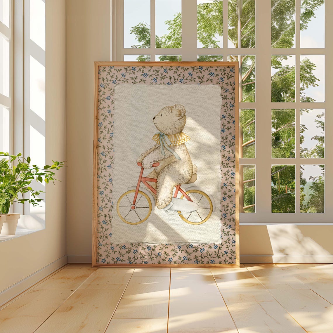 Vintage Bear Print, Cottagecore Nursery Art - Image 3