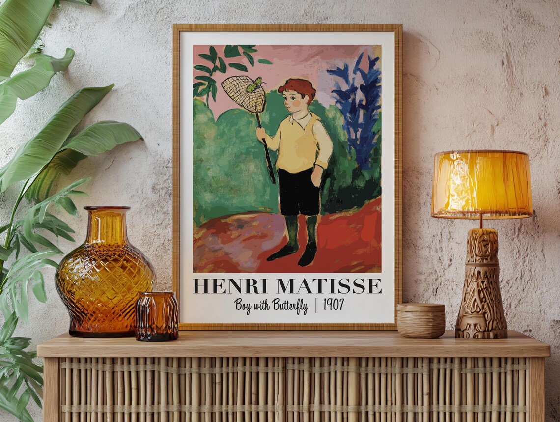Henri Matisse Boy with Butterfly 1907 Sweet Child Portrait Poster - Image 2