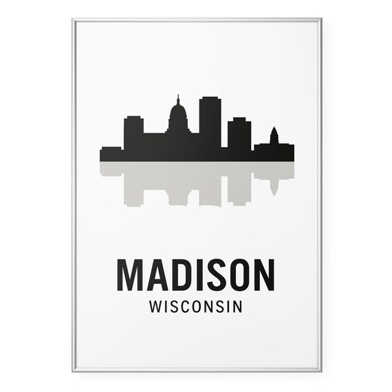 Madison Wisconsin Downtown Skyline Silhouette Capitol Dome Poster