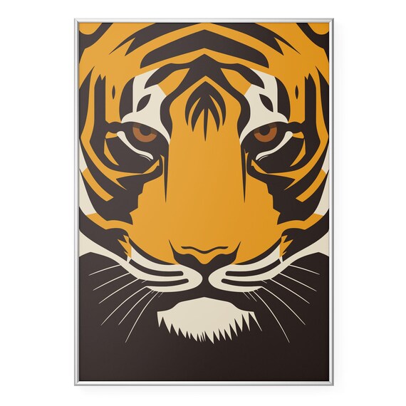 Symmetry Tiger Wall Art Print Bold Big Cat Poster Powerful Wildlife Artwork Modern Jungle Safari Animal Home Dcor For Lovers