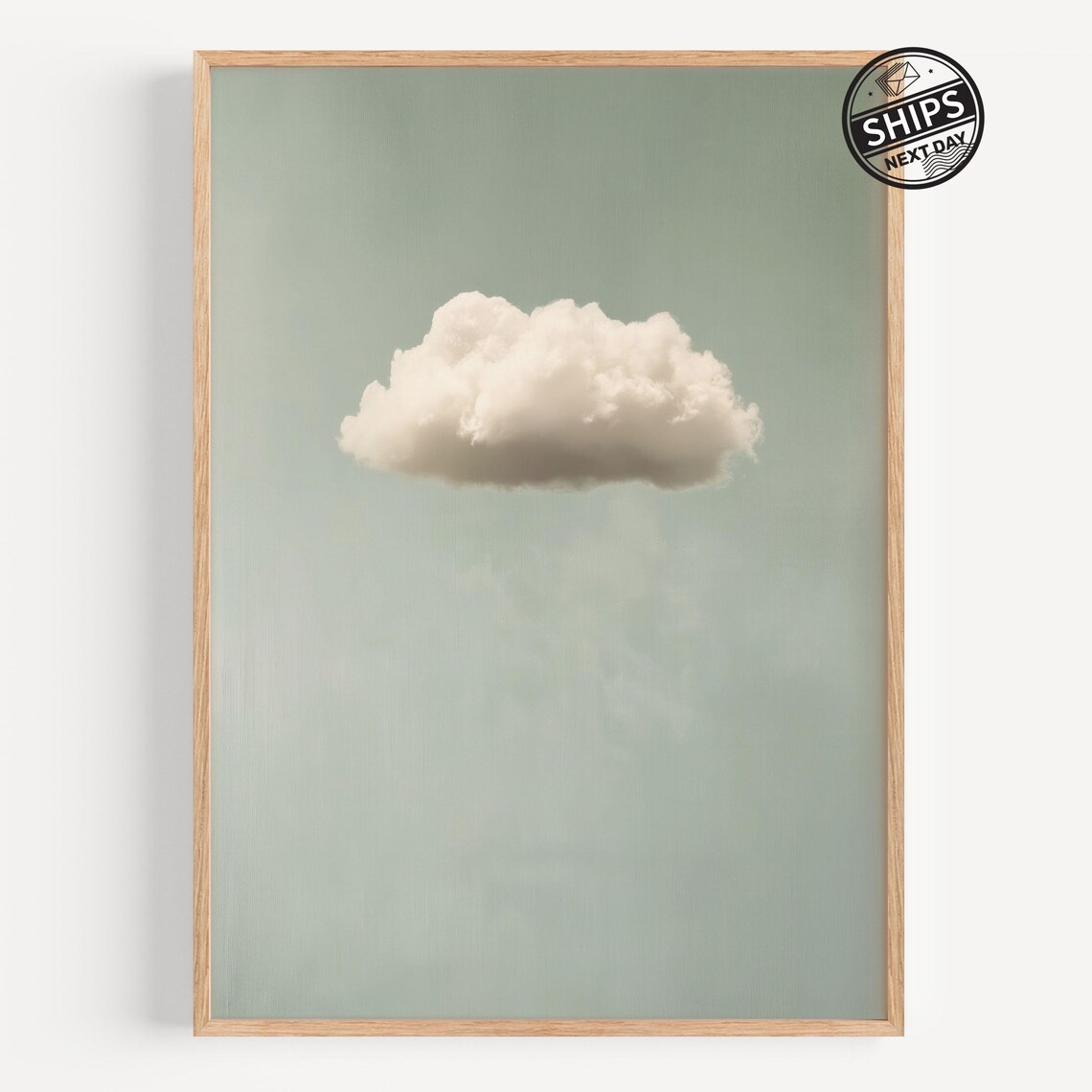 Minimalist Cloud Art Print, Neutral Sky Decor