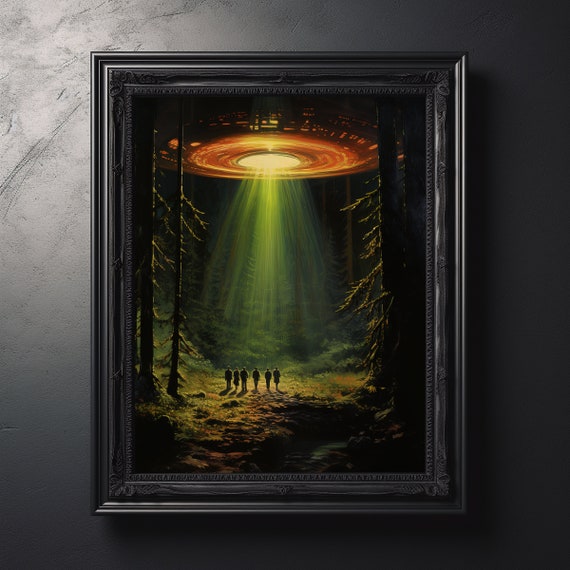 UAP UFO Art Print, Cosmic Mystery Decor