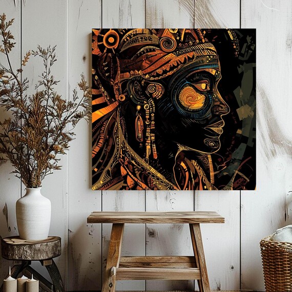 Tribal Illustration Art Boho Wall Decor Ethnic Art Print Minimalist Tribal Wall Art For Living Room Modern Home Decor