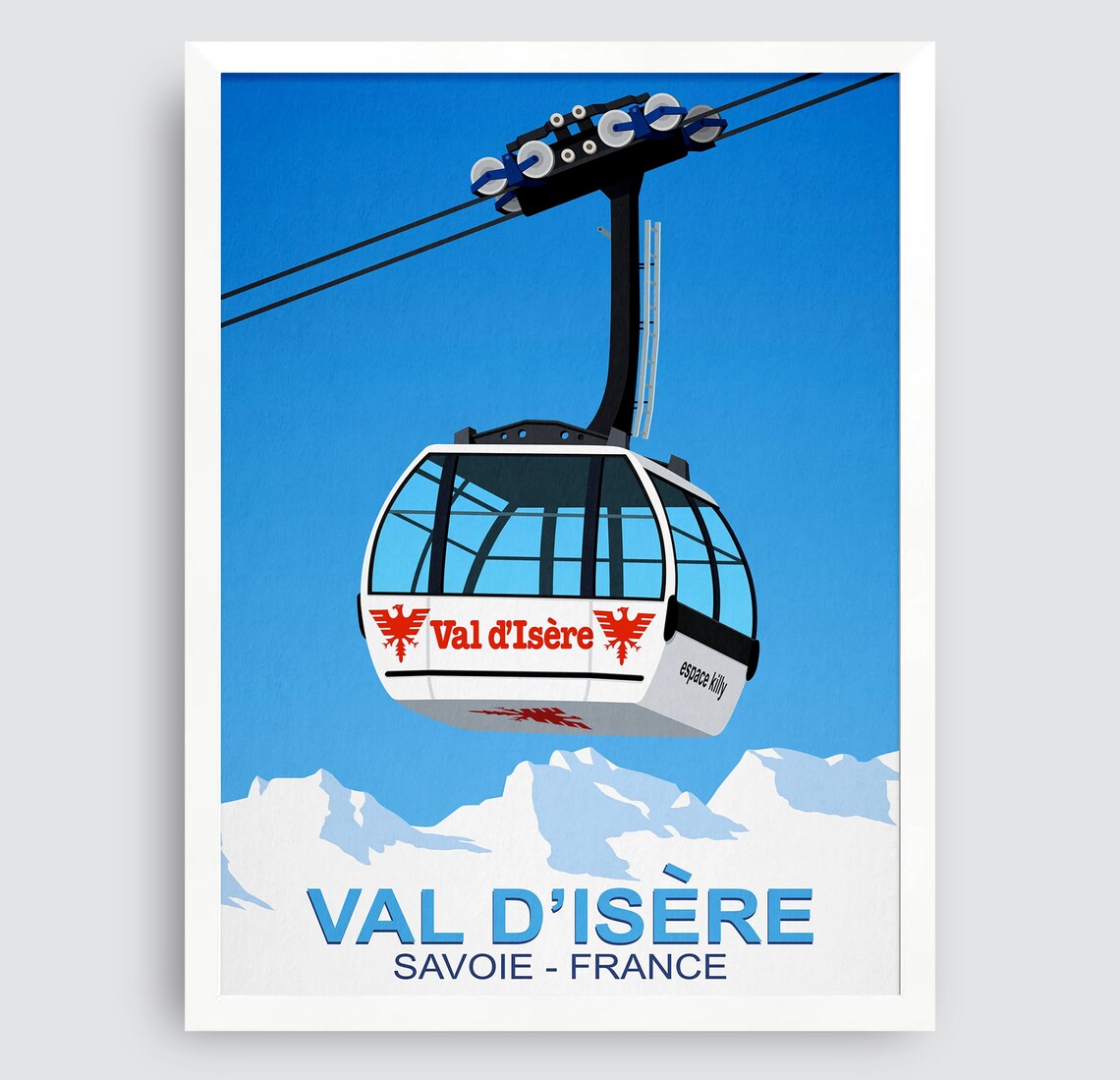 Val Disere Ski Resort Gondola Travel Poster - Image 3