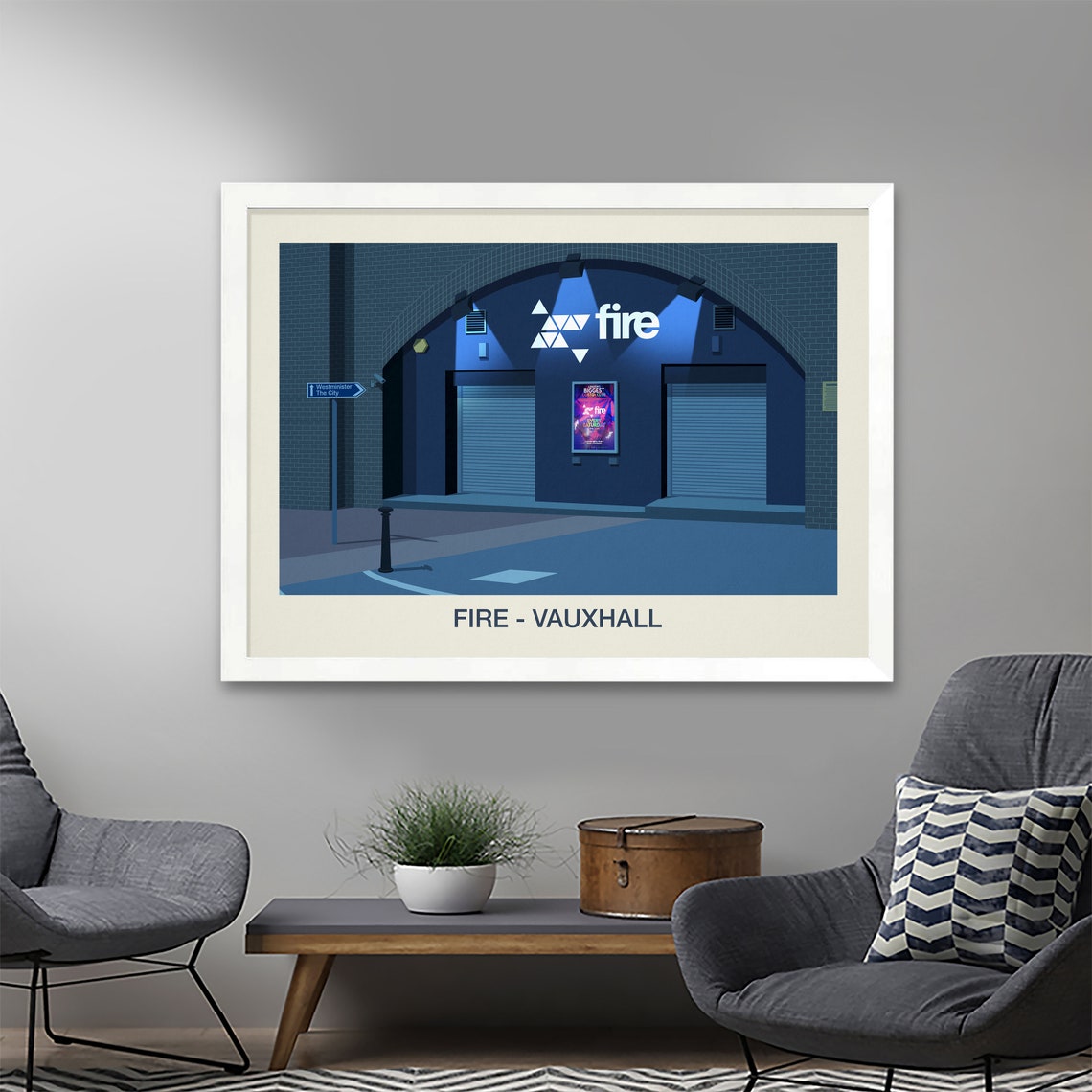 Fire Vauxhall London Nightclub Electronic Music Venue Wall Art - Image 2