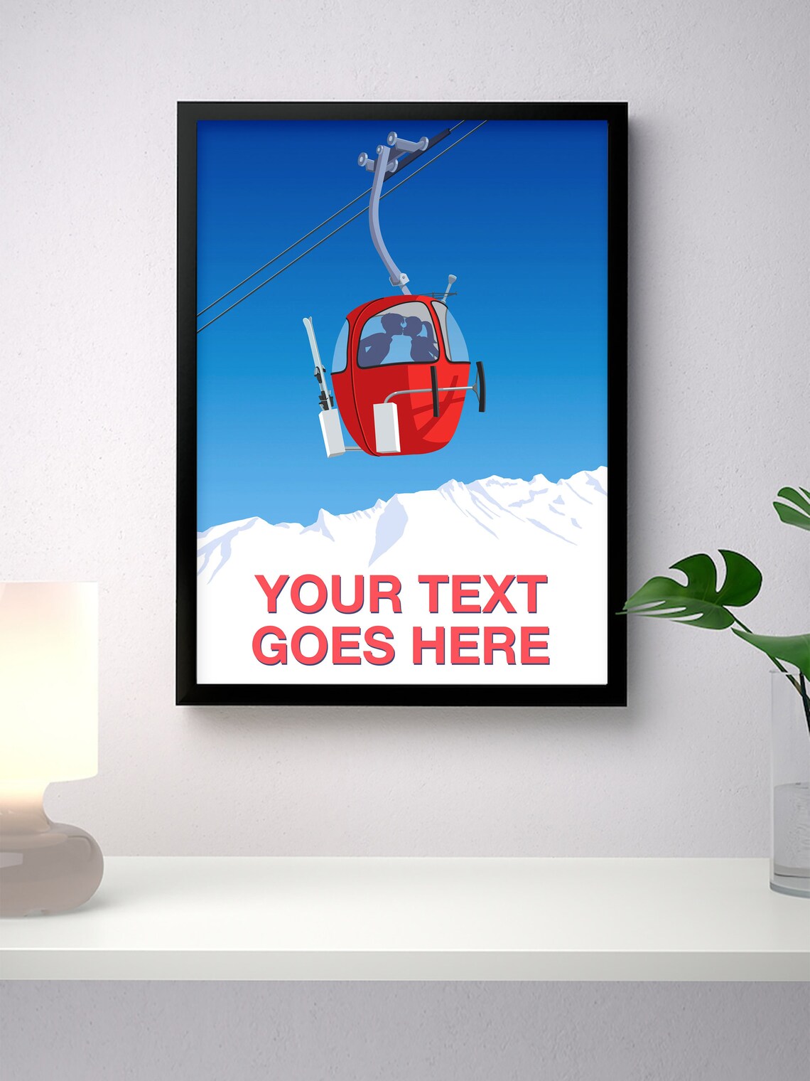 Personalized Ski Art, Vintage Gondola Poster - Image 4