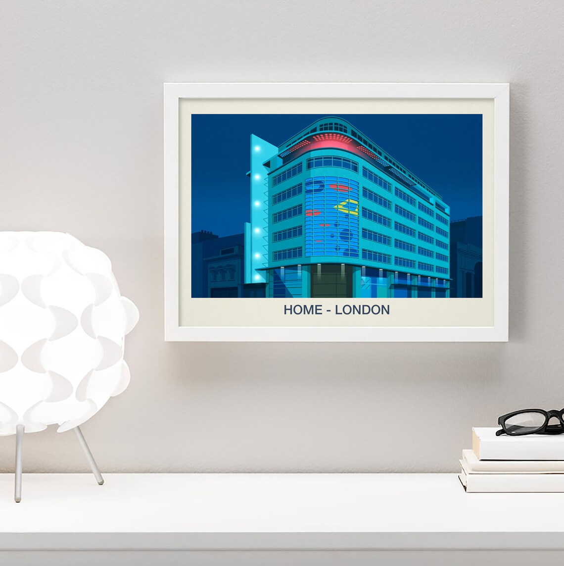 Home London Nightclub Art Deco Building Neon Nightlife Wall Art - Image 4