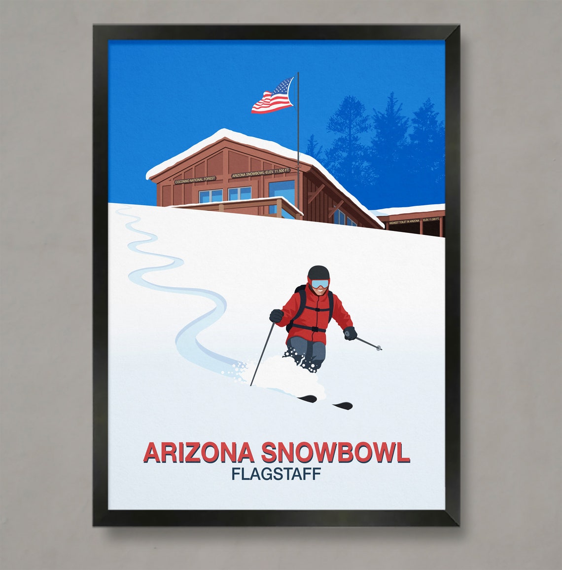 Arizona Snowbowl Ski Resort Poster Arizona Snowbowl Ski Print Ski Posters Ski Resort Poster Ski Gifts Ski Poster Arizona Snowbowl