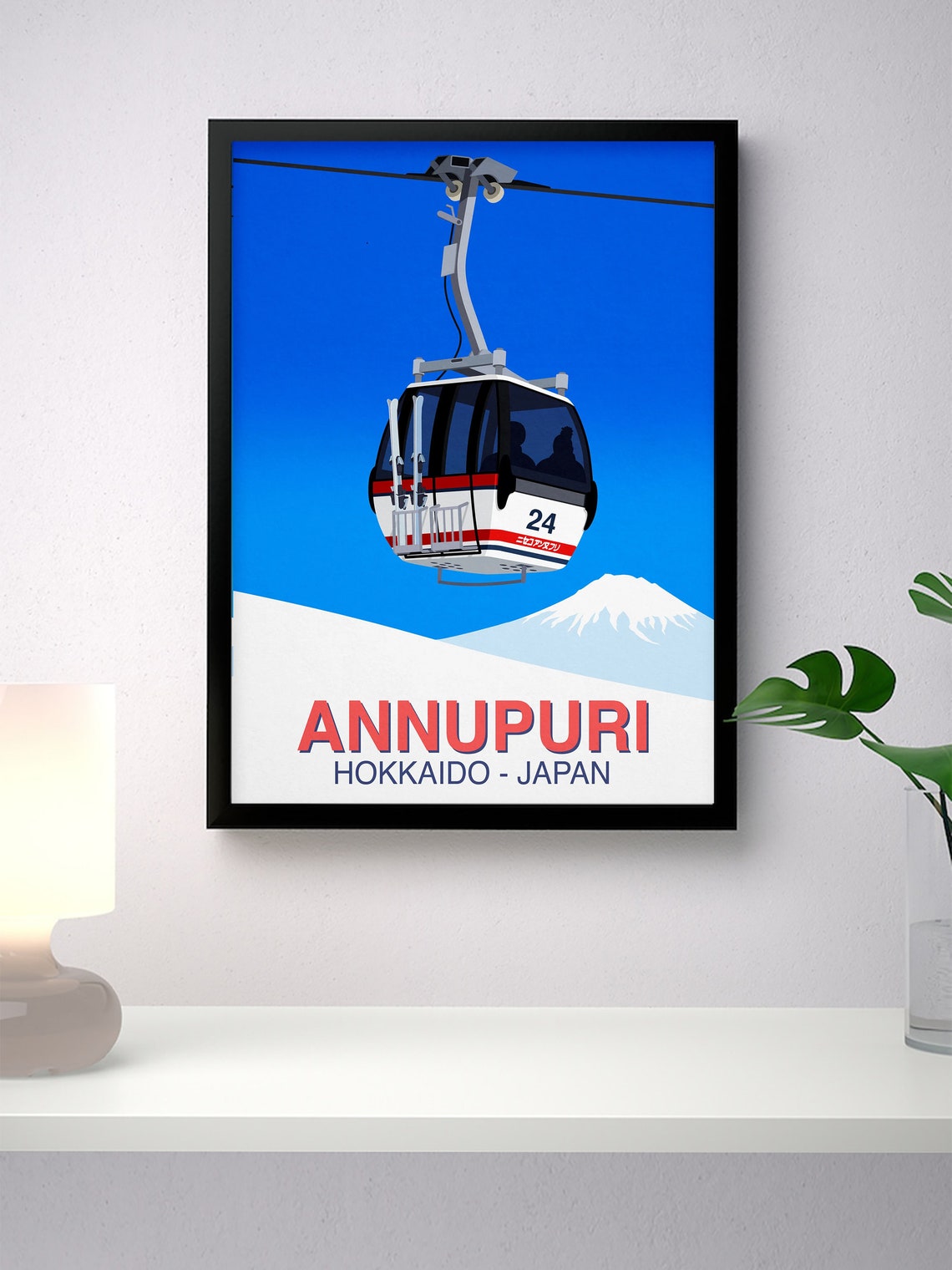 Annupuri Hokkaido Japan Gondola Mt Yotei Vintage Ski Resort Poster - Image 4