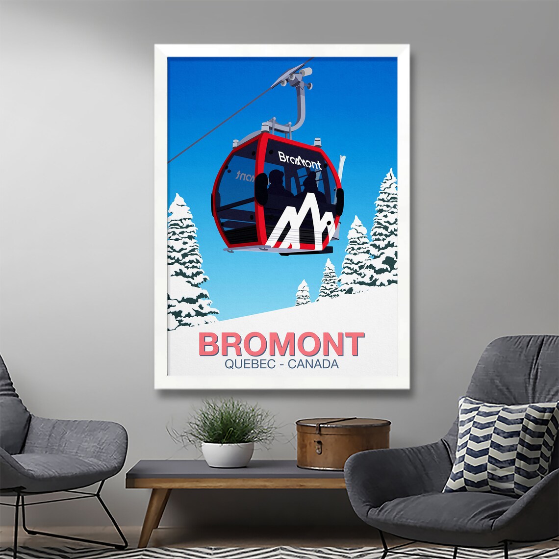 Bromont Ski Resort Poster, Ski Travel Poster - Image 3