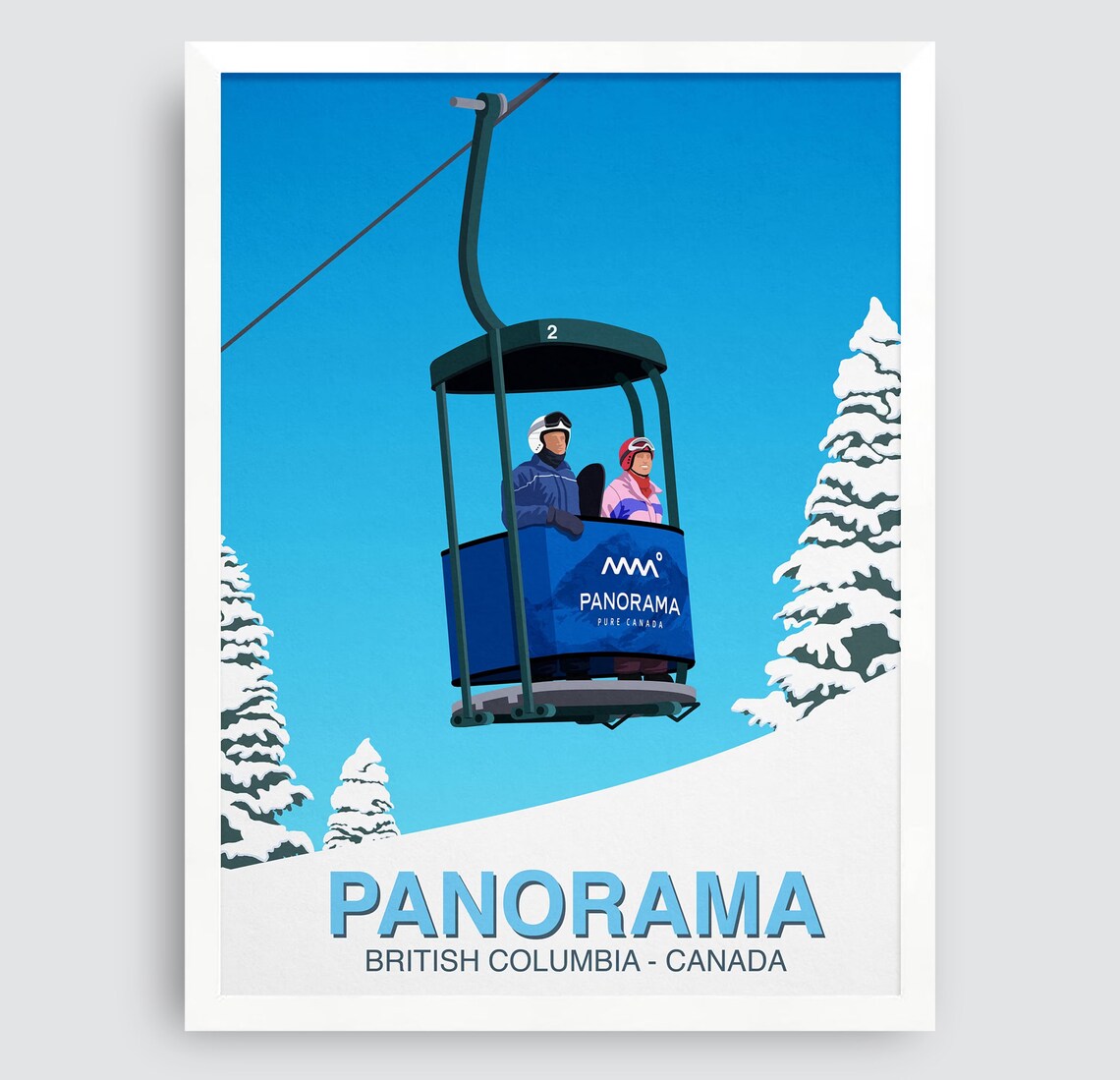 Panorama Ski Resort Travel Poster, Ski Resort Art Print - Image 3