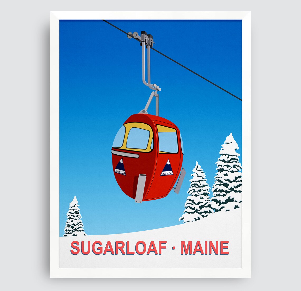 Sugarloaf Ski Resort Travel Poster, Ski Gifts - Image 3