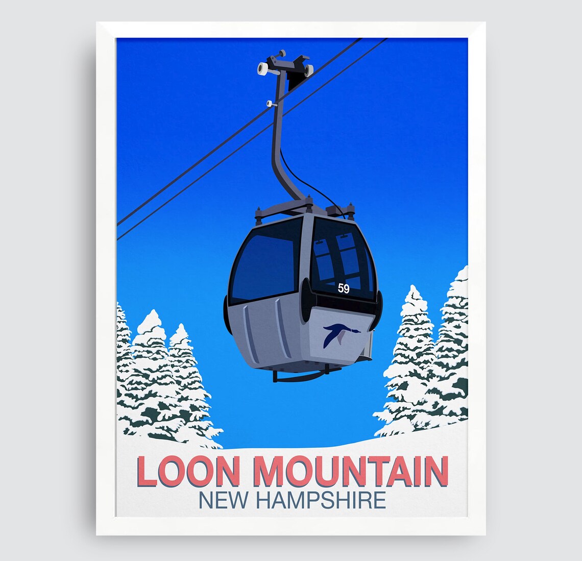 Loon Mountain Ski Resort Travel Poster Print - Image 3