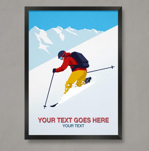 Personalised Telemark Skiing Poster Personalised Telemark Skiing Print Telemark Skiing Telemarking Telemark Skiing Poster Telemark Ski