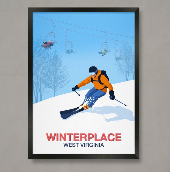 Winterplace Ski Poster Ski Resort Poster Ski Print Winterplace Ski Print Ski Poster Winterplace Ski Resort Winterplace West Virginia