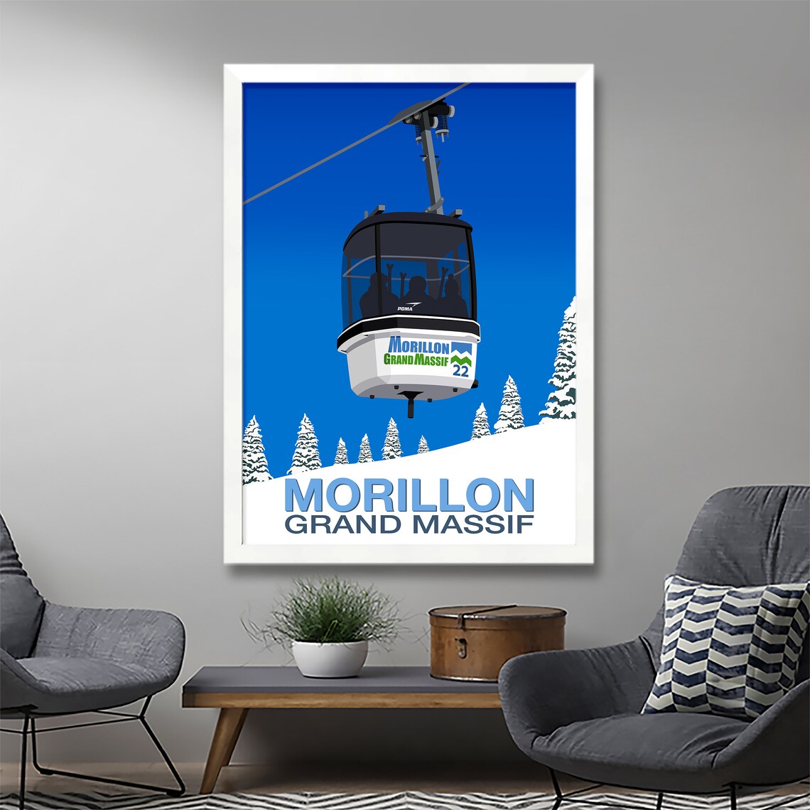 Morillon Ski Resort Travel Poster, Ski Gift - Image 3
