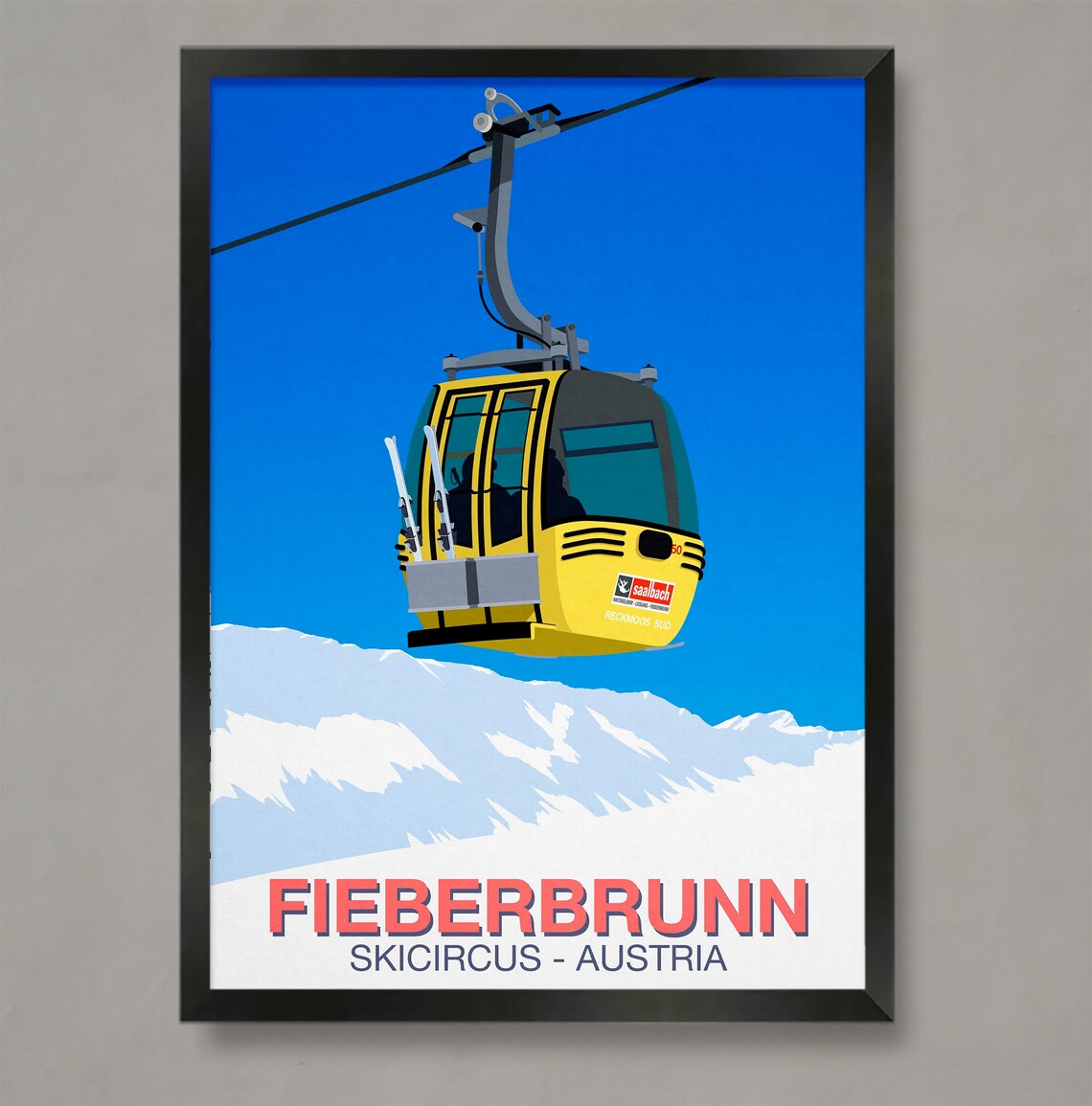 Fieberbrunn Ski Resort Travel Poster